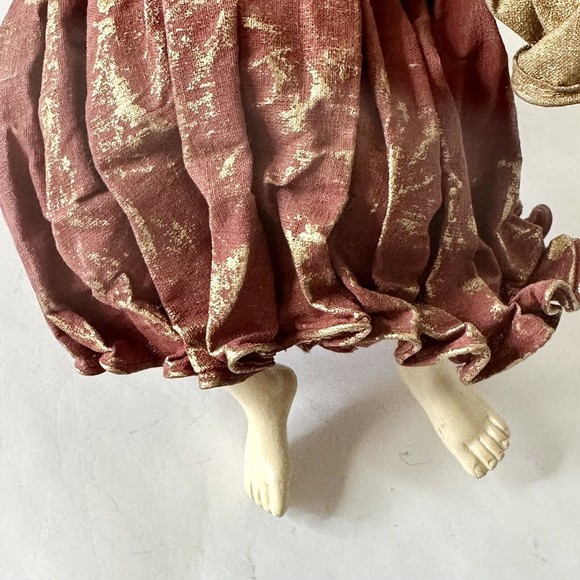 Angel Christmas Ornament 12” x 9”ceramic Head, Hands & Feet blonde w/blue eyes - Picture 9 of 10